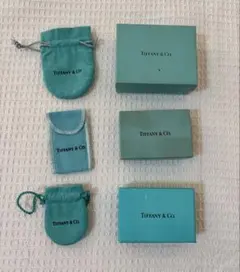 中古TIFFANYアクセサリーケース「空箱」「袋」のみティファニー6点セット
