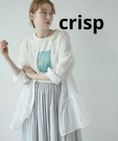 crisp クリスプ ティアードシアーチュニック シャツ ブラウス ホワイト