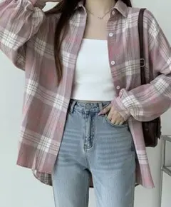 チェックシャツ オーバーサイズ シャツ