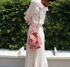 匿名配送☆フェイラー ハイジ 巾着ショルダーバッグ ベージュ - メルカリ