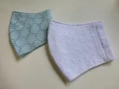 コットンレース生地　ハンドメイド　マスクカバー　インナーマスク　２枚セット