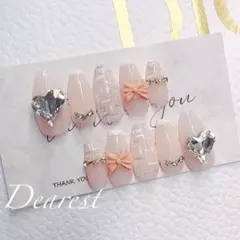 フレンチガーリー ツイード 白フレンチ リボン量産型 地雷 韓国ネイル