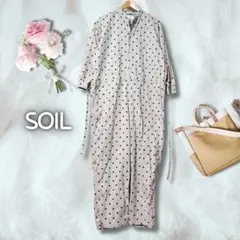 ソイル バンドカラー　コットンオーバーオール　ドット　ベージュ　オールインワン 2026年最新】SOIL レディース サロペット・オーバーオール