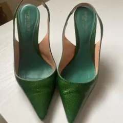 Sergio Rossi グリーン スリングバックヒール