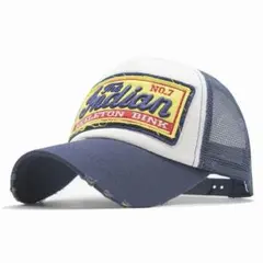 メッシュ　キャップ　ストリート　アメカジ　ダメージ　ヴィンテージ　古着　人気　紺