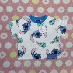【新品・タグ付き】ミコリッド スティッチ 半袖Tシャツ 総柄 90 白 夏のサムネイル