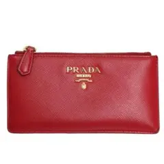 【近年モデル】PRADA プラダ フラグメントケース　カードケース レザー　赤系
