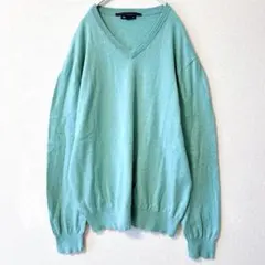 GAP ミントグリーン コットンニット Vネック XL ゆるだぼ ユニセックス