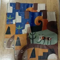 カルディ伝説の絵柄 カラフルアートプリントエコバッグ ２枚