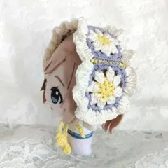 ぬい服 ヘッドドレス ヒマワリ〈オレンジ×白×黄×茶×緑〉にじまるっと