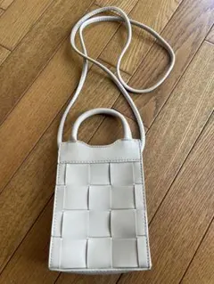 新品メッシュスクエア型ミニショルダーバッグ ベージュ