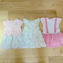 90★女の子ワンピース3着セット