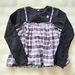 ☆即購入OK　長袖トレーナー裏起毛　重ね着風　クロミちゃん　サンリオ　キッズ子供