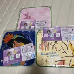 ディズニー　プリンセス一番くじ　ハンドタオル　3枚セット