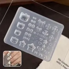 シリコンモールド　3Dネイル　ネイルモールド　韓国　ハンドメイド　リボン