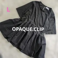 OPAQUE.CLIP ペプラムドッキングカットソー　半袖　ダークグレー　L