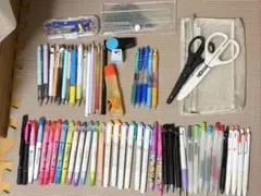 文房具セット（ペン、ハサミ、消しゴム、色鉛筆など）まとめ売り