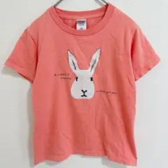 プリントスター Tシャツ クルーネック ウサギ 140 桃 綿 お出かけのサムネイル