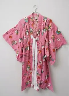 レア　希少ハローキティ　浴衣　美品　120cm ハイビスカス　総柄　平成　レトロのサムネイル