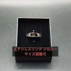 ステンレ スリング シルバー サイズ調整可 ビンテージ風