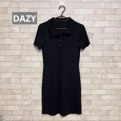 SHEIN Dazy ミニ丈ワンピース　半袖ワンピース　ポロネック　黒　タイト