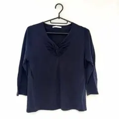 【新品】ESSEME レディース　トップス　ネイビー　七分袖　コットンニット