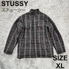 希少　ステューシー　STUSSY バーバリーチェック柄　グレー　XLのサムネイル