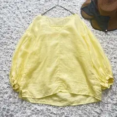 極美品✨定価1.4万❤️ イエロー 麻 シップス サフィランリネン 