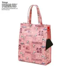 ルートート スヌーピー PEANUTS ラミネート トートバッグ ピンク A4可