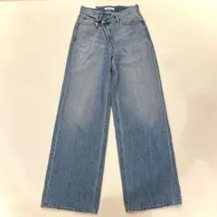 極美品◆moussy CROSS WAIST WIDE STRAIGHT◇1