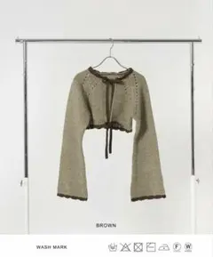 配色リボン ニットボレロ TINA：JOJUN
