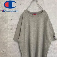 チャンピオン　champion Tシャツ　半袖　ワンポイント刺繍ロゴ　グレー　M