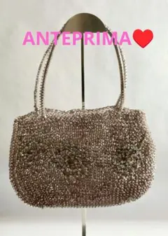 アンテプリマ☆美品 ハンドバッグ 蝶モチーフ カラーストーン ゴールド 