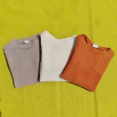 長袖ワッフルトップス3点セット