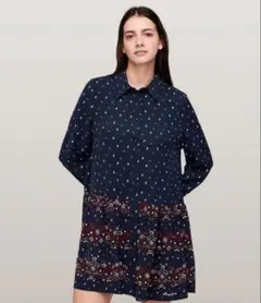 TOMMY JEANS ネイビー花柄ワンピース S