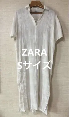ZARA アイボリー 半袖ワンピース　レイヤー