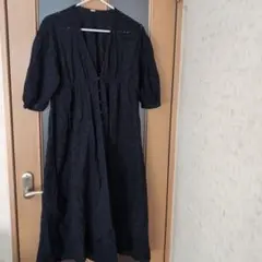 み様 UNITED ARROWS パフスリーブ ワンピース ブラック 未使用 - メルカリ