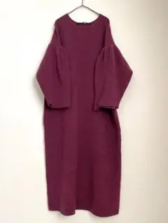 KBF+ ニットワンピース　プラム　紫