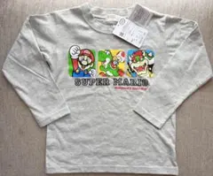 スーパーマリオ Tシャツ 110サイズ グレー　長袖　未使用