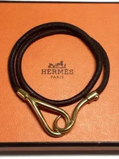 エルメス ジャンボチョーカー 2重ブレスレット ブラウン 0719-S6454h