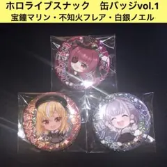 【新品】宝鐘マリン・不知火フレア・白銀ノエルホロライブスナック缶バッジvol.1
