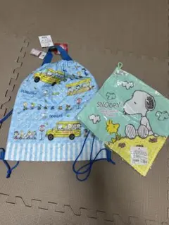 新品　スヌーピー ナップザックとハンドタオルセット♪