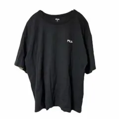 FILA フィラ バックプリントロゴ半袖Tシャツ ブラック メンズ Lサイズ