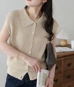 discoat＊WEB限定 メランジベストM ベージュ
