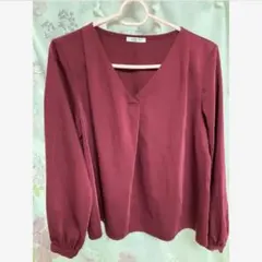 Honeys 長袖ブラウス ワインカラー M