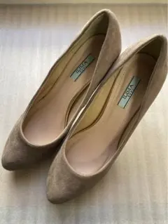 ILIMA ベージュ スエード パンプス 高ヒール グリッター
