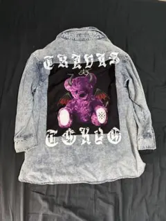 TRVS デニムジャケット 紫クマのサムネイル
