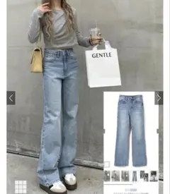 セミフレアデニムパンツ