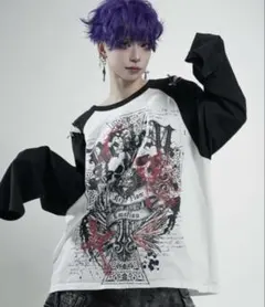『REFLEM』スカルプリントラグランL/S Tee/ロングスリーブカット 地雷のサムネイル