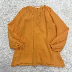 23区×LIBECO 大きいサイズ リネンスキッパーストライプシャツ ピンク